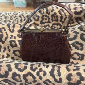 Alligator or Crocodile Brown Handbag